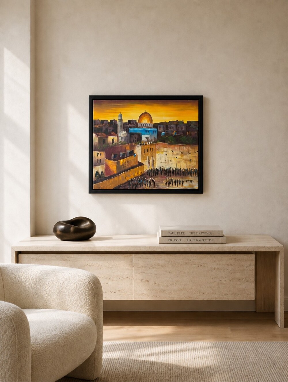 Ben Avram Jerusalem Oil Painting Framed Original Signed Israeli Art